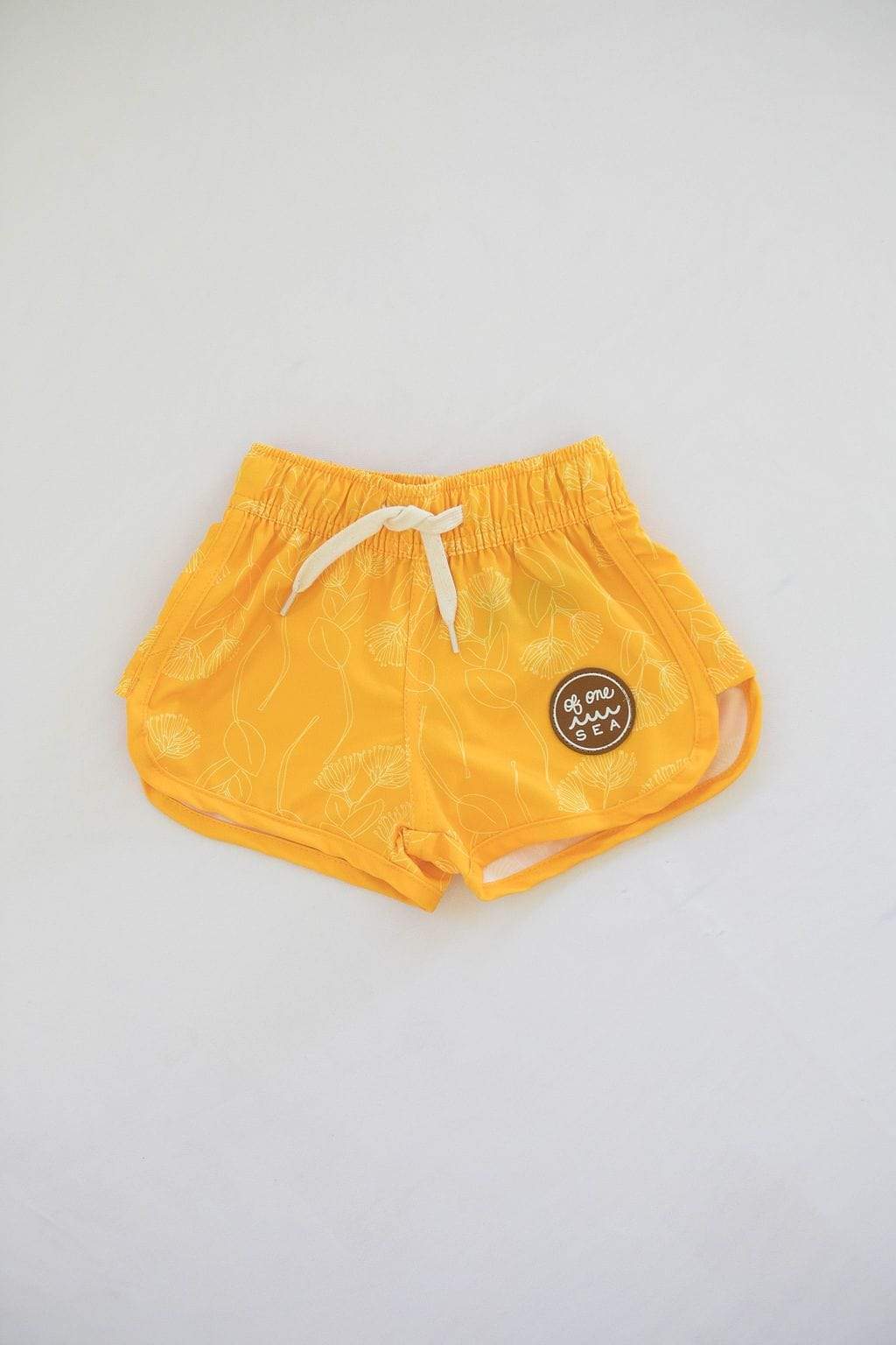 Kid's Boardie Watershorts in Yellow Ohia Print