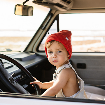 Waffle Beanie - Scarlet