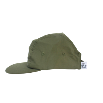 Nylon Five-Panel Hat in Moss