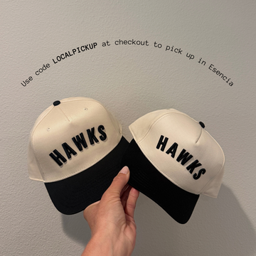 Hawks 3D Puff Embroidery - Esencia Hat - Black/Natural