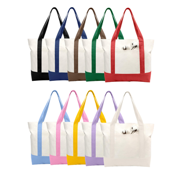 Set of colorful tote bags with white backgrounds