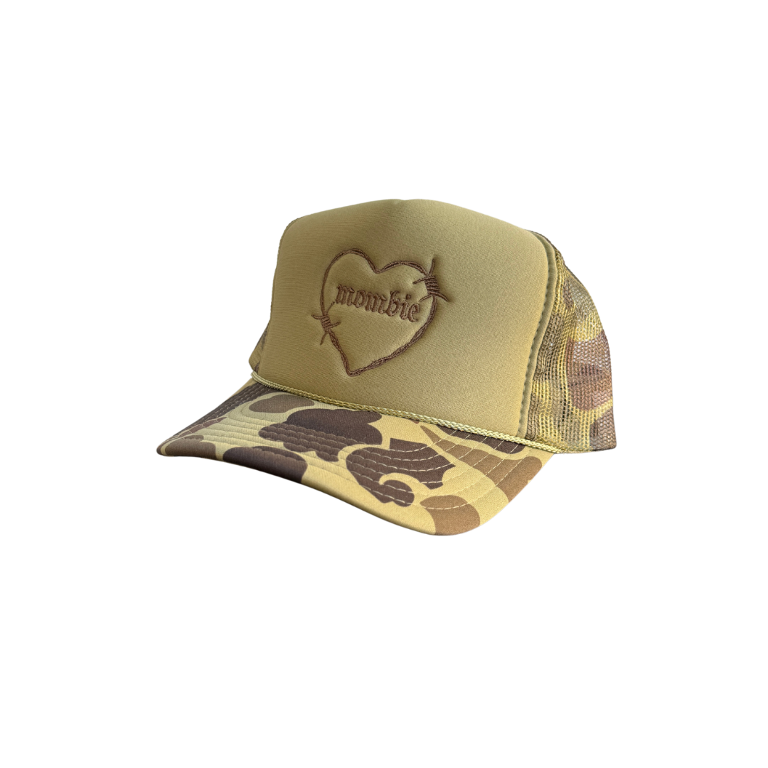 Mombie Heart Camo Trucker Hat