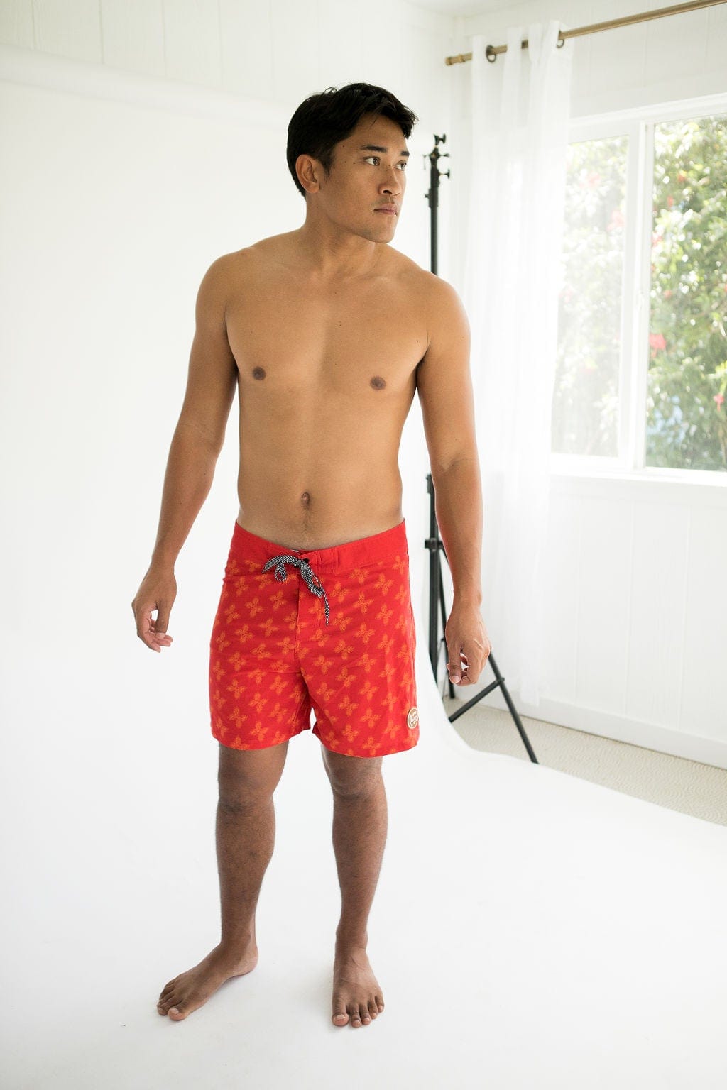 Men's Townshort in Red Breadfruit Bandana