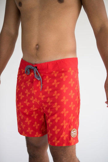 Men's Townshort in Red Breadfruit Bandana