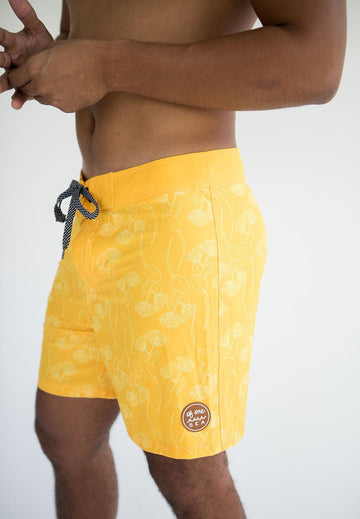 Men's Townshort in Yellow Ohia Print