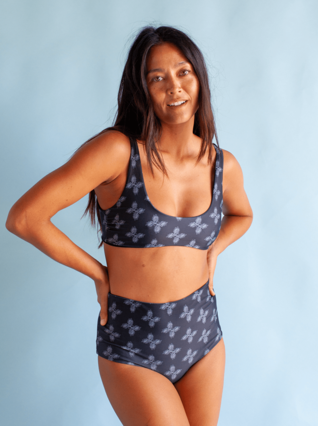 Women's Bikini Separates in Black Breadfruit Bandana