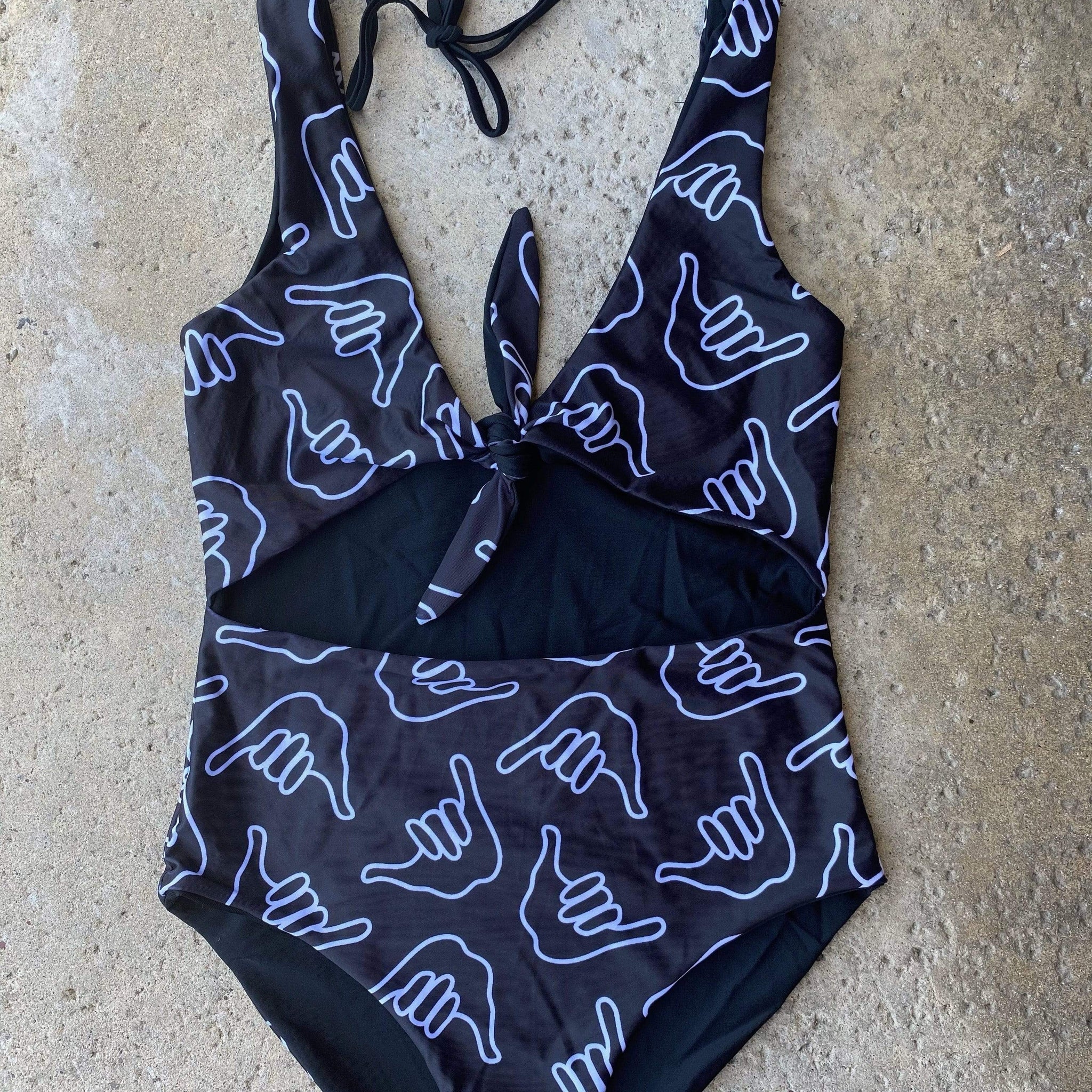 Girl's Cutout One Piece in Black Shaka