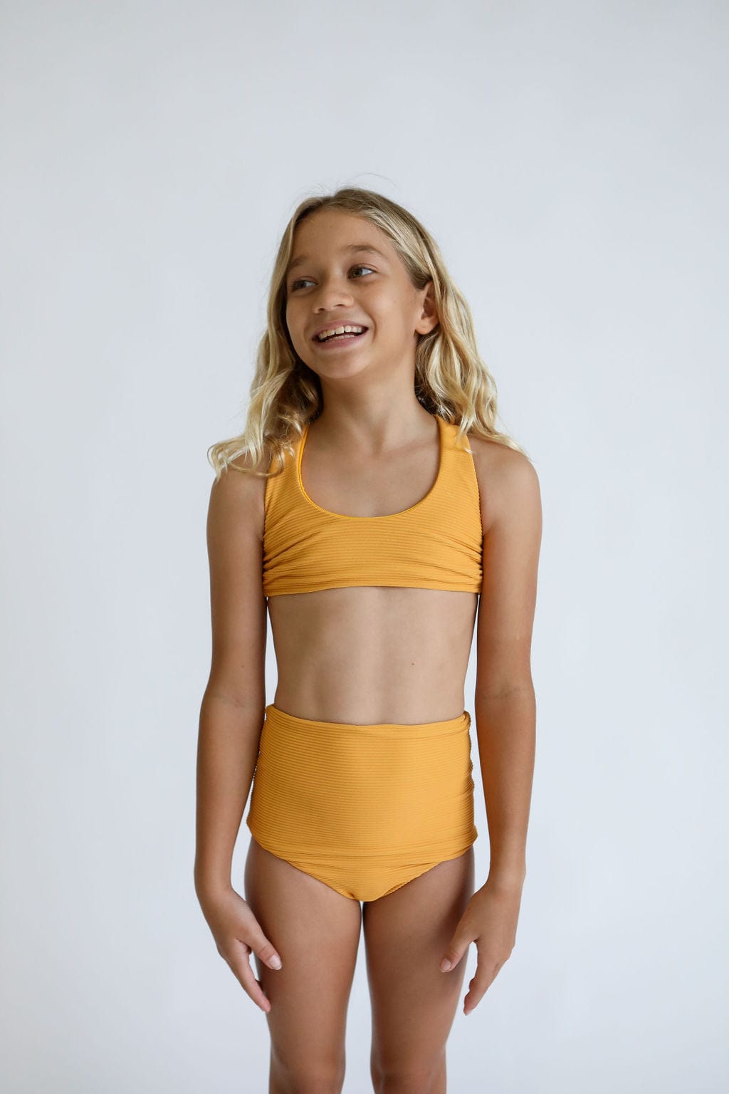 Girl s Bikini Separates in Yellow Ribbed