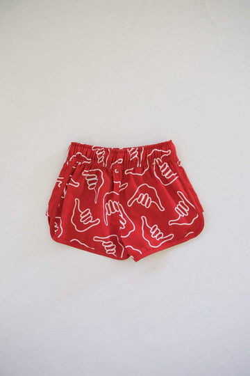 Kid’s Boardie Watershorts in Red Shaka