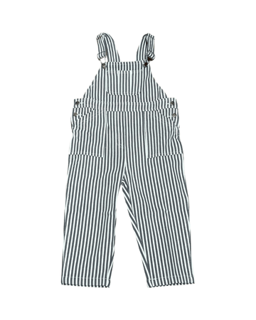 Kid's Denim Overalls in Pinstripe