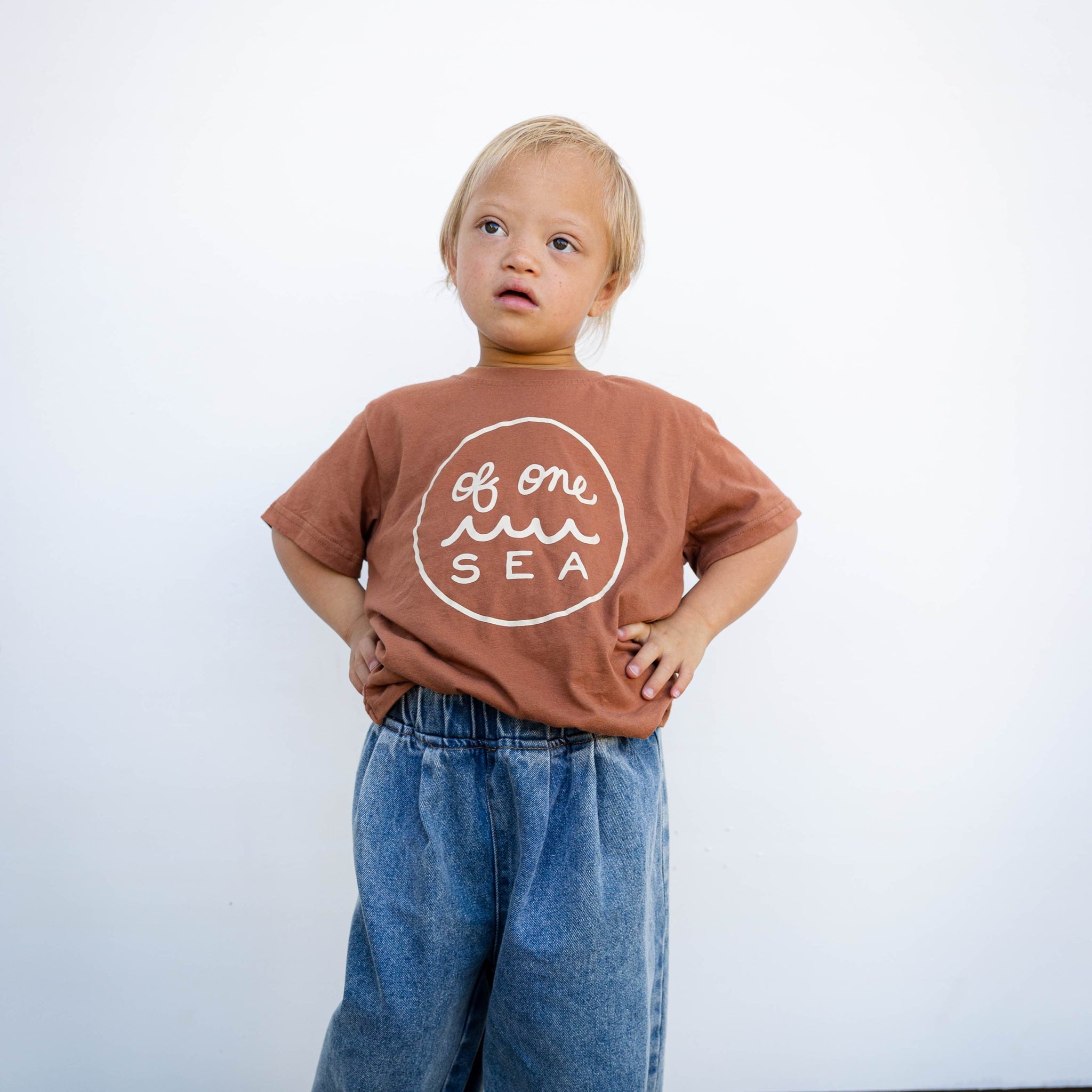 Kid’s Logo Tee in Rusty Brown