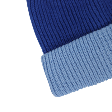 Thick Knit Beanie Dark Blue/Light Blue