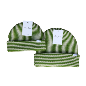 Green Striped Beanie