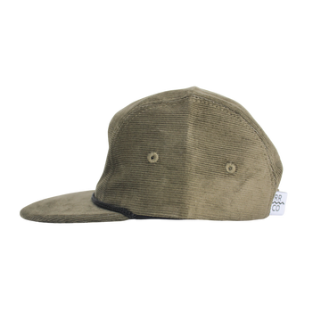 Corduroy Five-Panel Hat in Olive